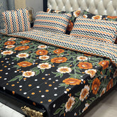 New Arrival 7PC Salonika Cotton Comforter Set by Fanza – King Size - Summer Special - Premium Quality & Multi-Color Prints
